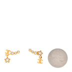 Chanel Crystal CC Shooting Star Earrings Gold