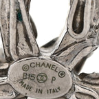 Chanel Crystal CC Earrings Silver