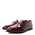 Gucci Vitello Vernice Soft Nappa Womens Jordaan Loafers 36 Rosso Ancora