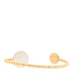Christian Dior 18K Yellow Gold Diamond Mother of Pearl Rose Des Vents Cuff Bracelet