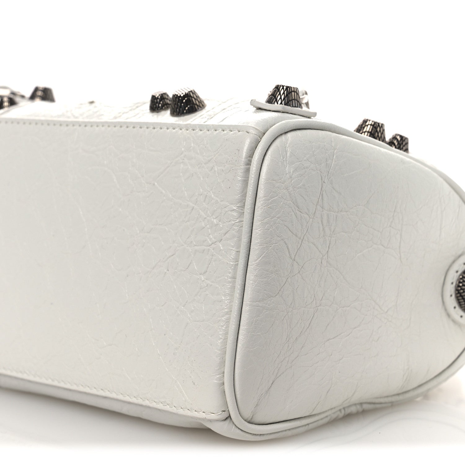 Balenciaga Agneau Arena Mini Le Cagole Duffle Crossbody Bag Optic White