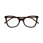 Saint Laurent Eyeglasses Cat Eye Full Rim, Dark Havana Frame and Clear Demo Lens Lens SL478JERRY002