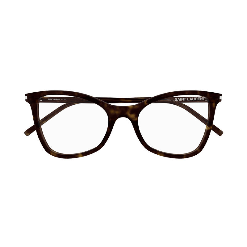 Saint Laurent Eyeglasses Cat Eye Full Rim, Dark Havana Frame and Clear Demo Lens Lens SL478JERRY002