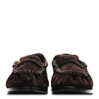 Saint Laurent Suede Le Loafer 15 Penny Slippers 37.5 Dark Chocolate