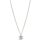 Chanel Crystal Timeless CC Necklace Silver