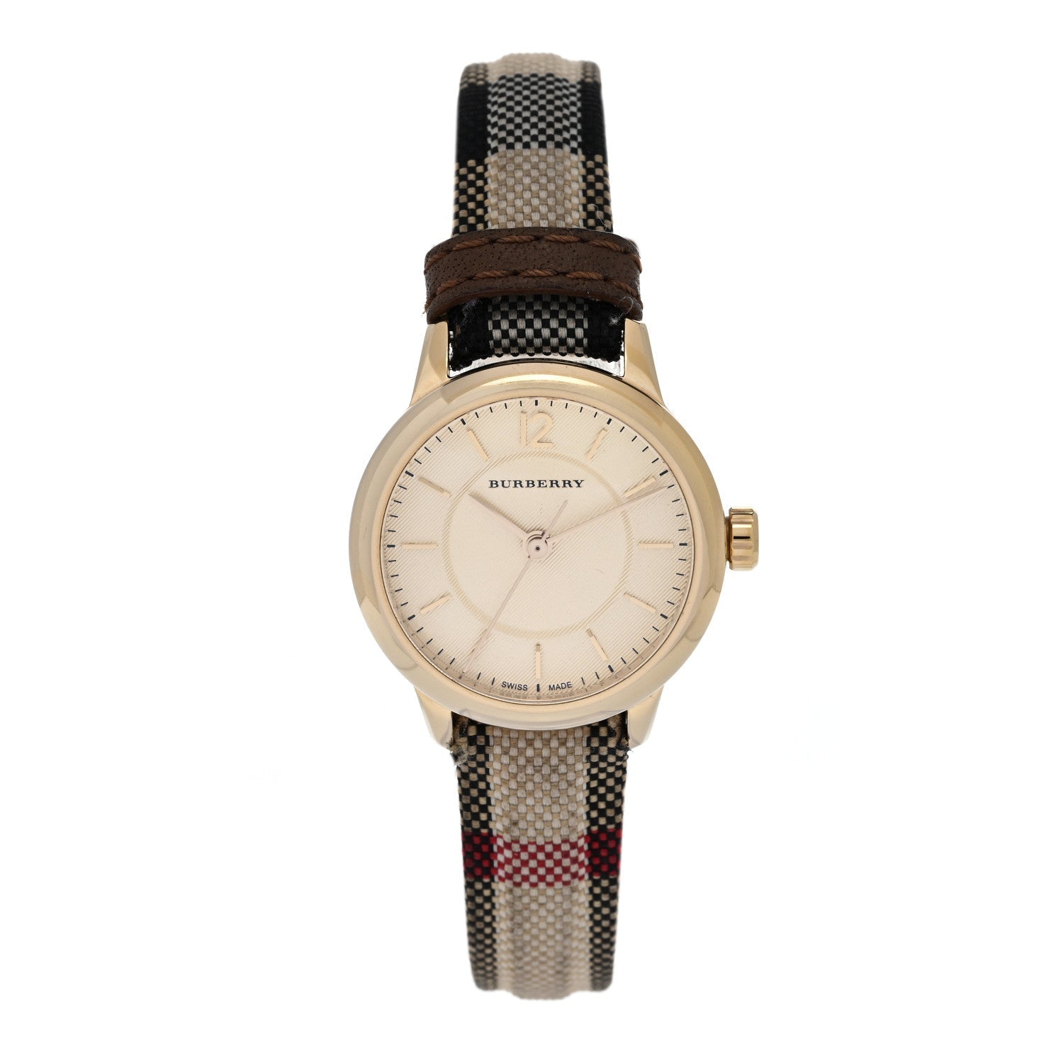Burberry Stainless Steel Calfskin 26mm Classic Quartz Watch Champagne BU10201