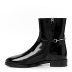 Gucci Brushed Calfskin Michelangelo Slim Horsebit Ankle Boots 36 Black