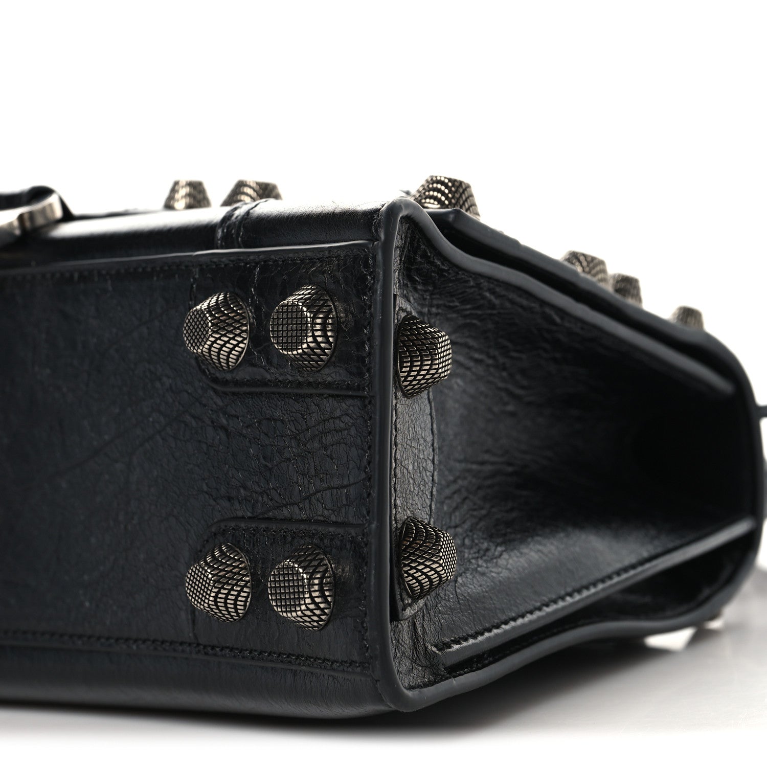 Balenciaga Arena Lambskin Medium Hourglass X Le Cagole Top Handle Bag Black