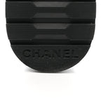 Chanel Shiny Lambskin Quilted Lace Up Combat Boots 38.5 Black