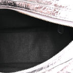 Balenciaga Metallic Agneau Arena Mini Le Cagole Duffle Crossbody Bag Silver