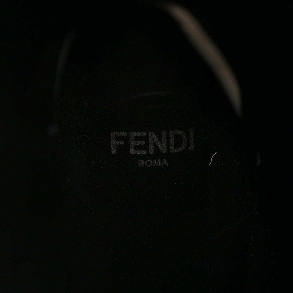 Fendi Chenille Jacquard FF 110mm Knee Boots 39 Black Blue