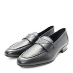 Chanel Lambskin Mens Stitched CC Loafers 42 Black
