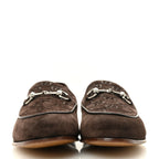 Gucci Luxury Suede GG Monogram Horsebit Mens Jordy Loafers 9 Night Cocoa