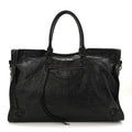 Balenciaga Arena Lambskin Brass Hardware Le City Travel Bag Black