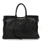 Balenciaga Arena Lambskin Brass Hardware Le City Travel Bag Black