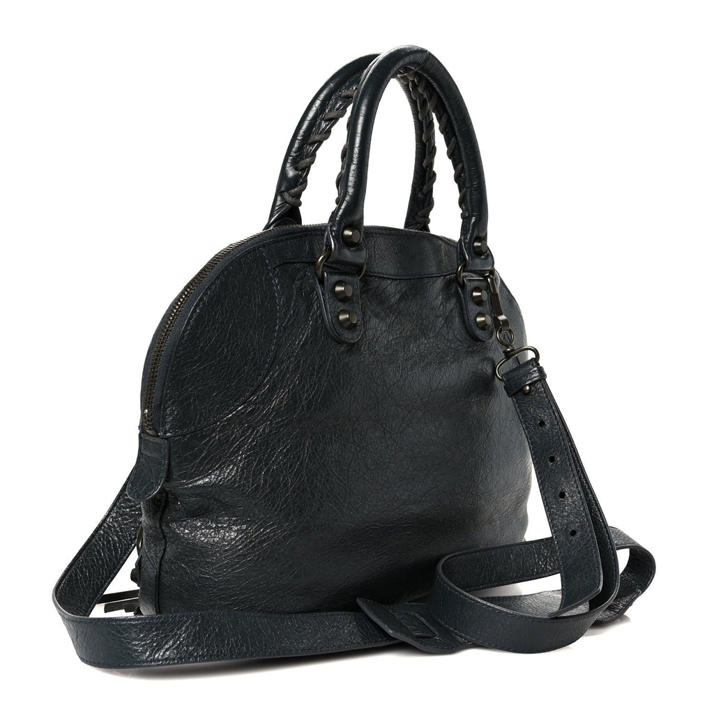 Balenciaga Agneau Classic Hardware Bowling Bag Anthracite