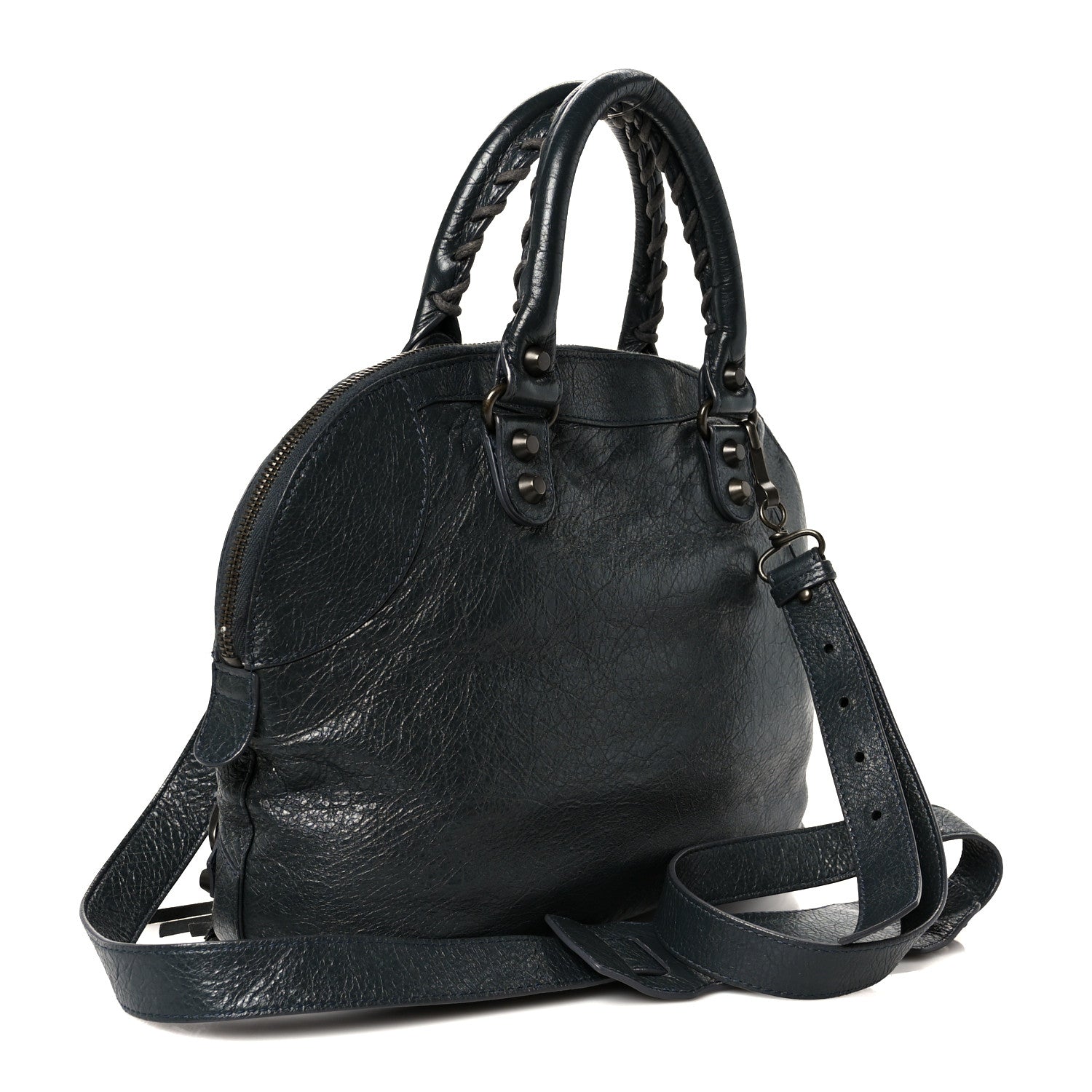 Balenciaga Agneau Classic Hardware Bowling Bag Anthracite