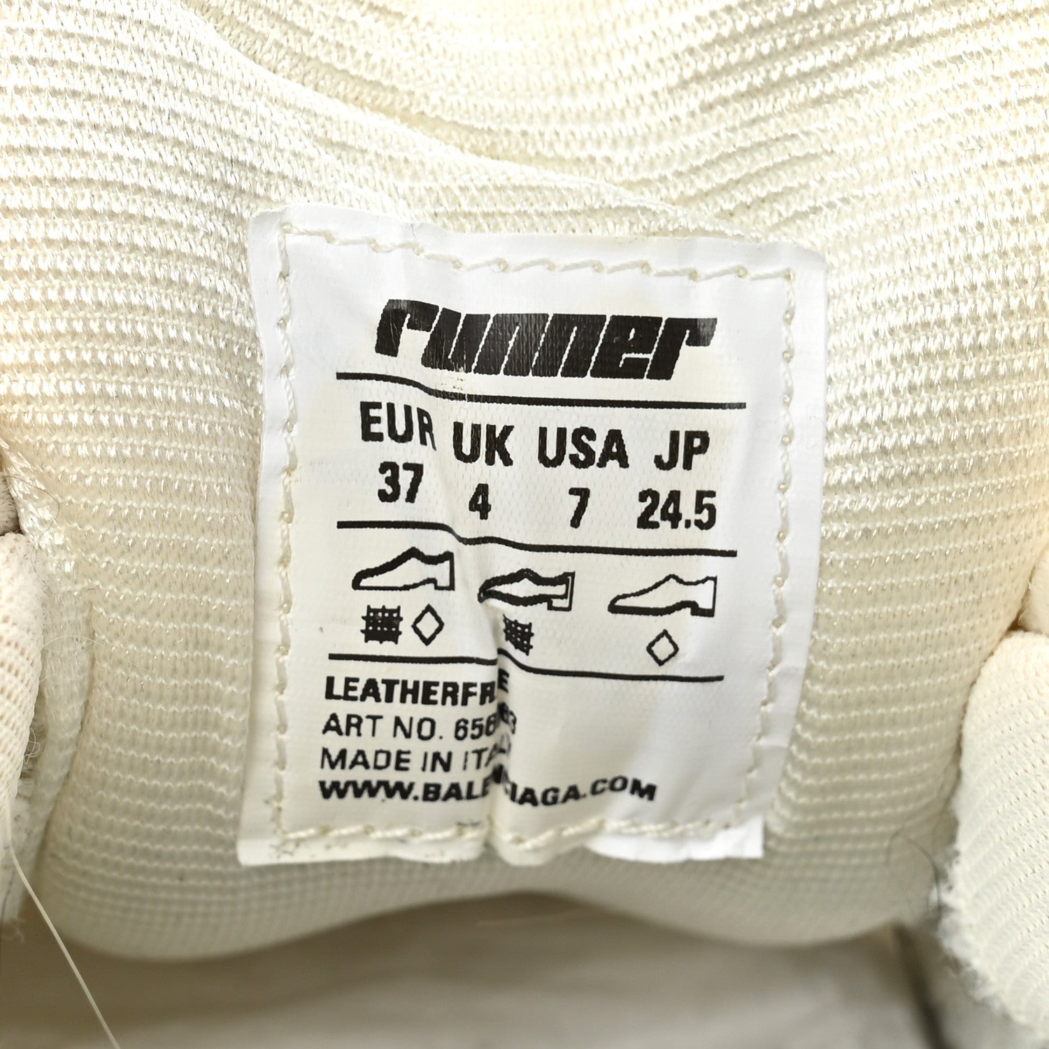 Balenciaga Mesh Rubber Monocolor Womens Runner Sneakers 37 White