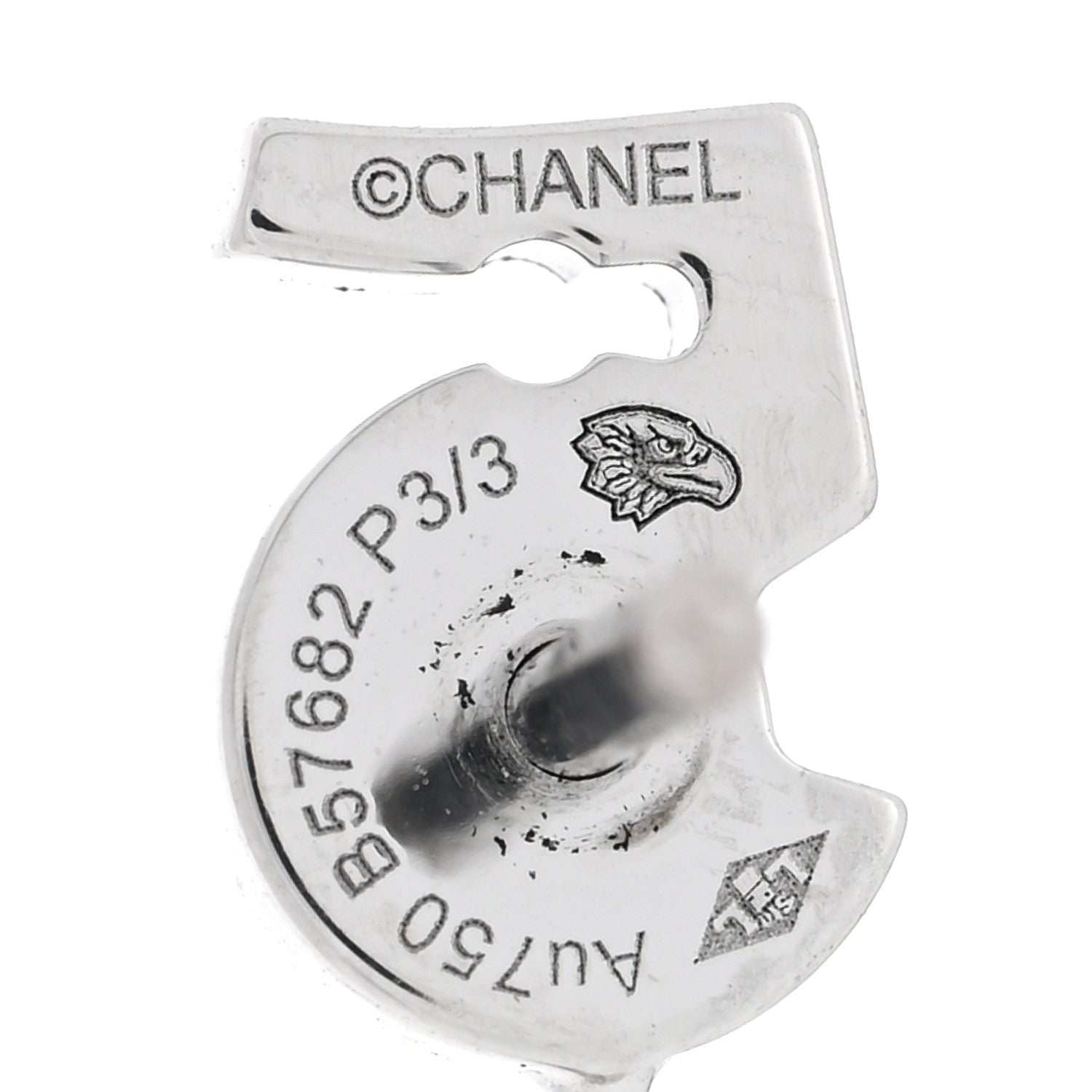 Chanel 18K White Gold Diamond No 5 Transformable Earrings