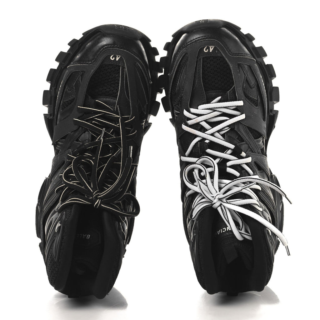 Balenciaga Mesh Nylon Mens Track Hike Sneakers 42 Black