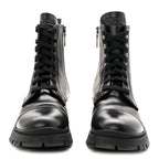 Prada Spazzolato Captoe 30mm Combat Boots 39 Black