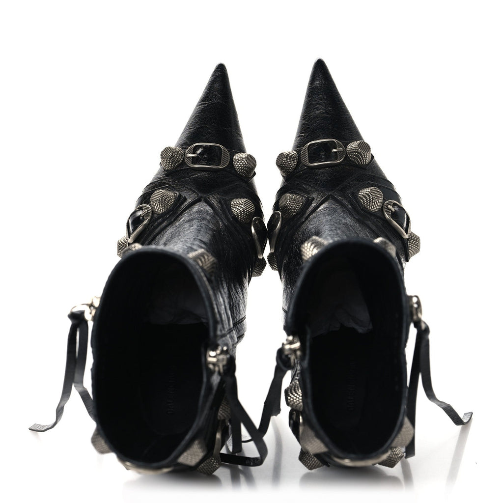 Balenciaga Agneau Arena Cagole 70mm Ankle Boots 35 Black
