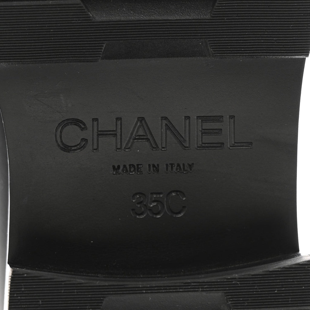 Chanel Calfskin Metal CC Loafers 35 Black