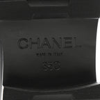 Chanel Calfskin Metal CC Loafers 35 Black