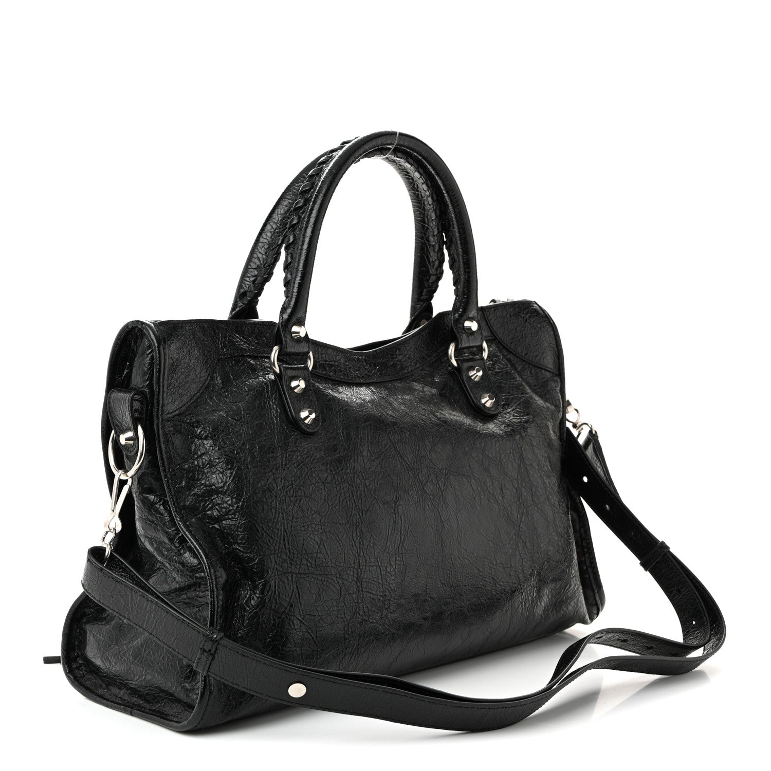 Balenciaga Agneau Classic Silver Hardware City Black