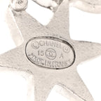 Chanel Crystal Star CC Earrings Silver