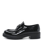 Prada Vernice Triangle 50mm Loafers 39.5 Black