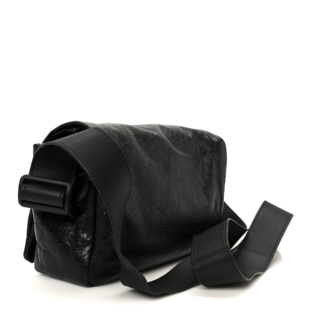 Balenciaga Arena Calfskin Small Monaco Flap Bag Black