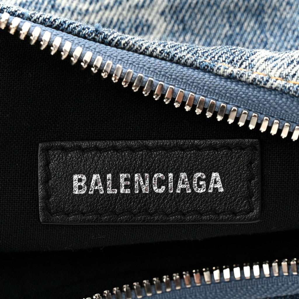 Balenciaga Denim BB Monogram Le Cagole Shoulder Bag XS Blue