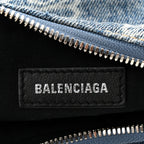 Balenciaga Denim BB Monogram Le Cagole Shoulder Bag XS Blue