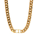 Christian Dior Metal CD Choker Necklace Gold