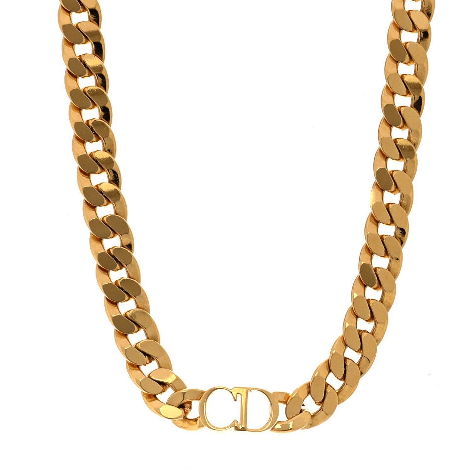 Christian Dior Metal CD Choker Necklace Gold