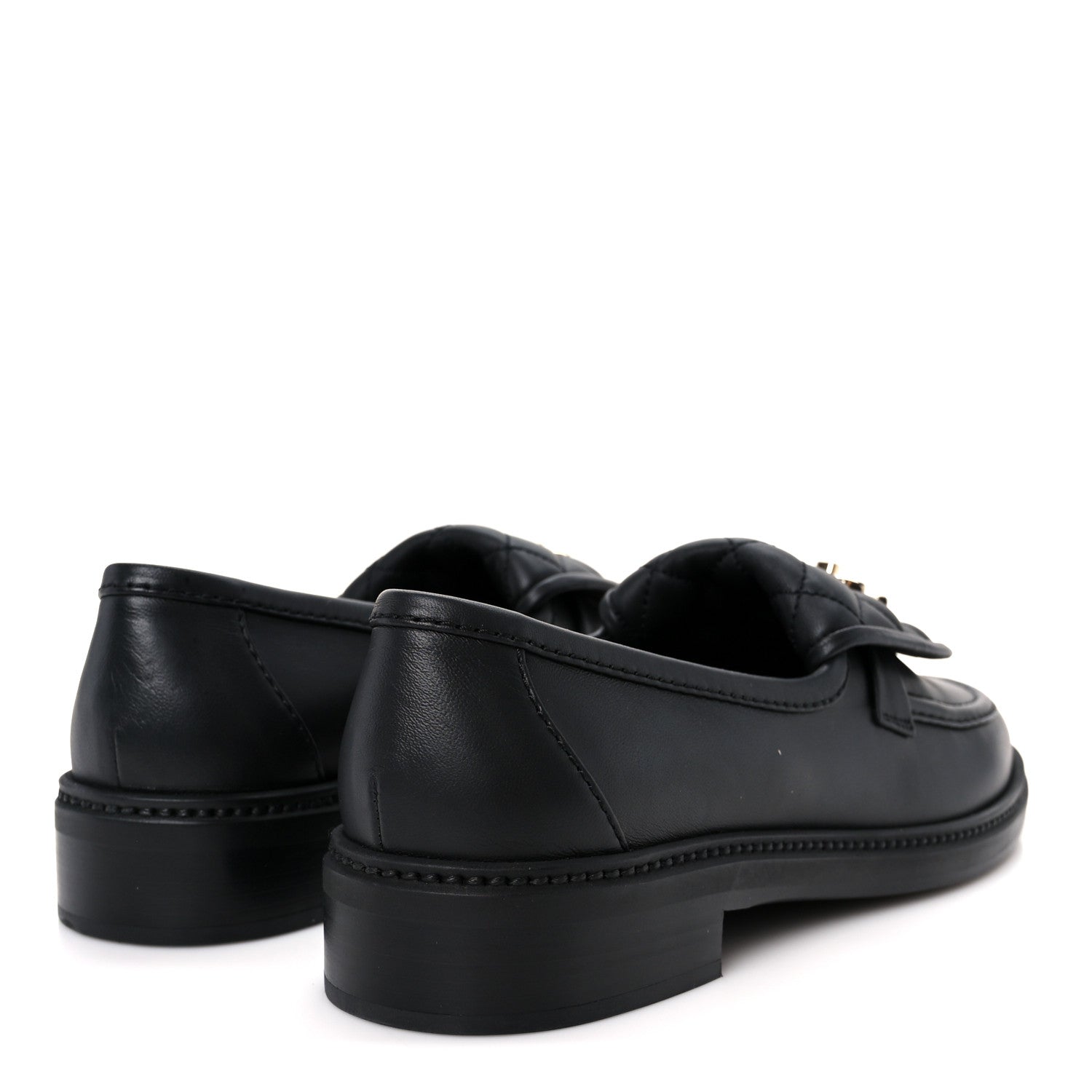 Chanel Lambskin Quilted CC Turnlock Loafers 39 Black