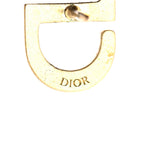 Christian Dior Crystal CD Earrings Blue Gold