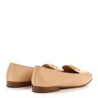 Chanel Lambskin Pearl CC Loafers 36 Beige