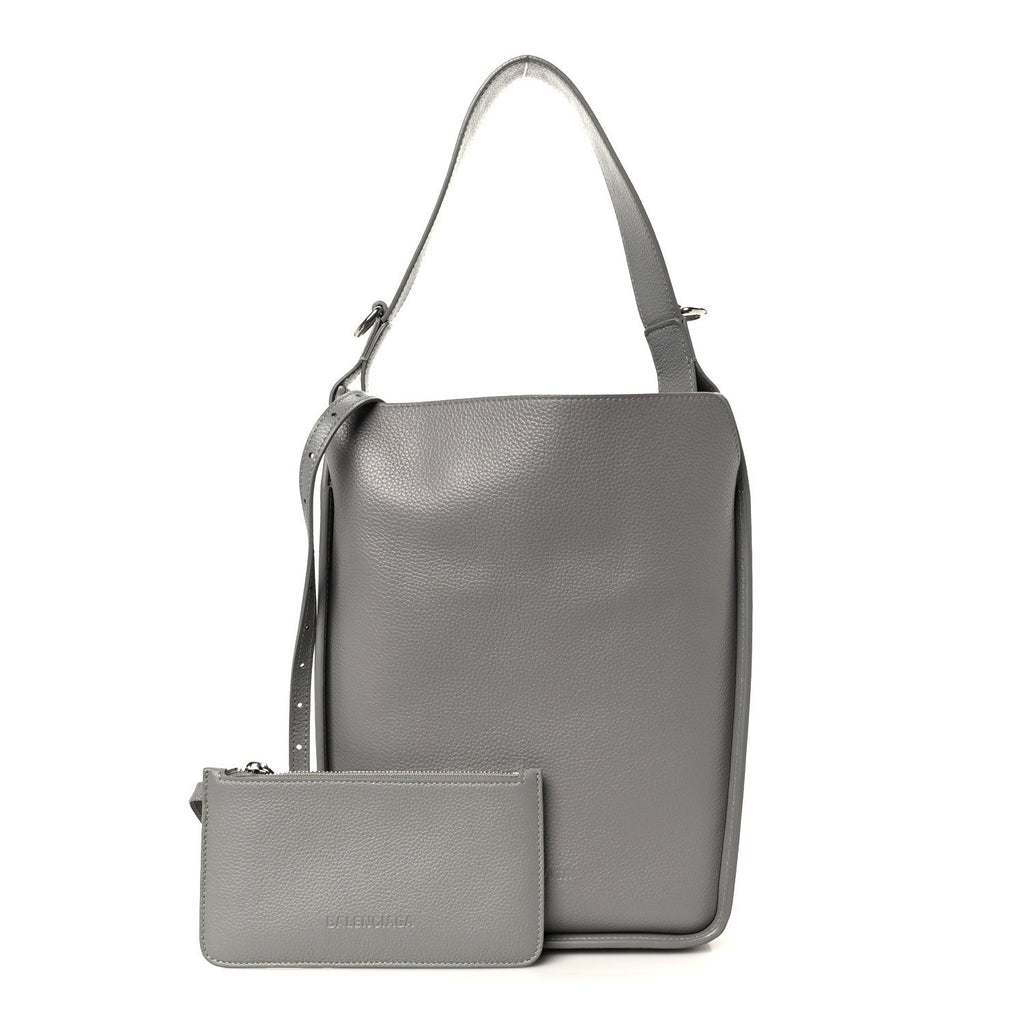 Balenciaga Calfskin Logo Embossed Small Tool 2.0 North-South Tote Balenciaga Grey