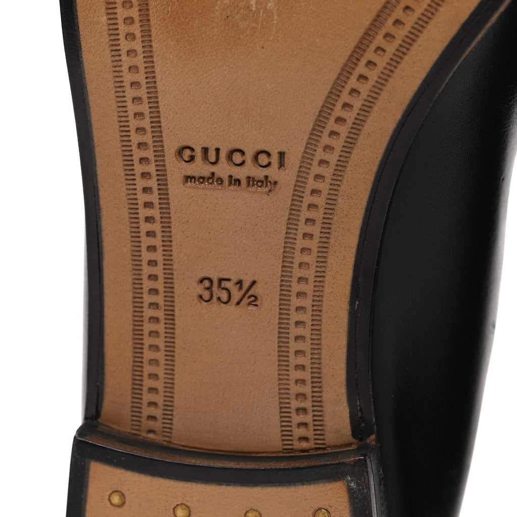 Gucci Calfskin Womens Jordaan Loafers 35.5 Black