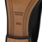 Gucci Calfskin Womens Jordaan Loafers 35.5 Black