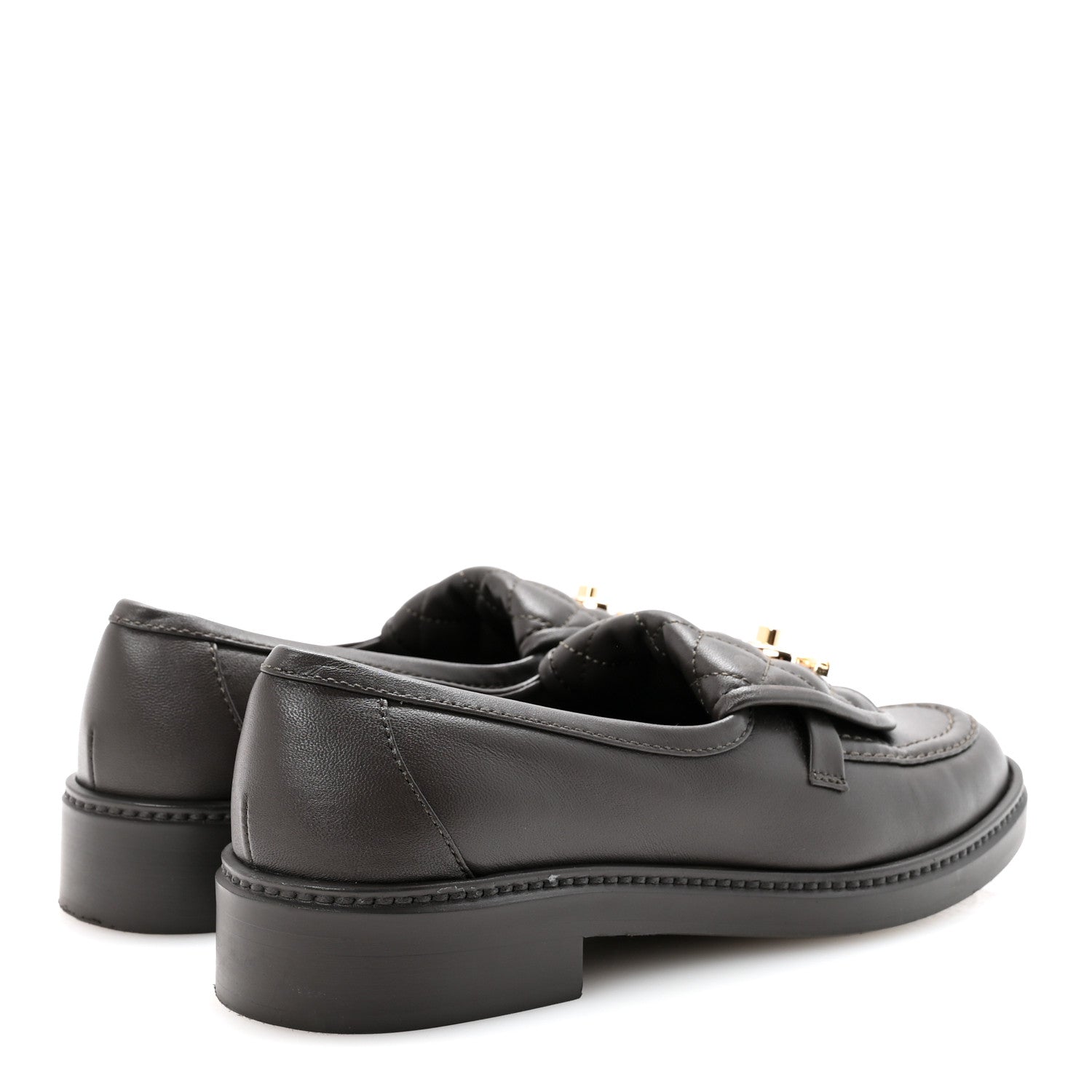 Chanel Lambskin Quilted CC Turnlock Loafers 36 Dark Brown