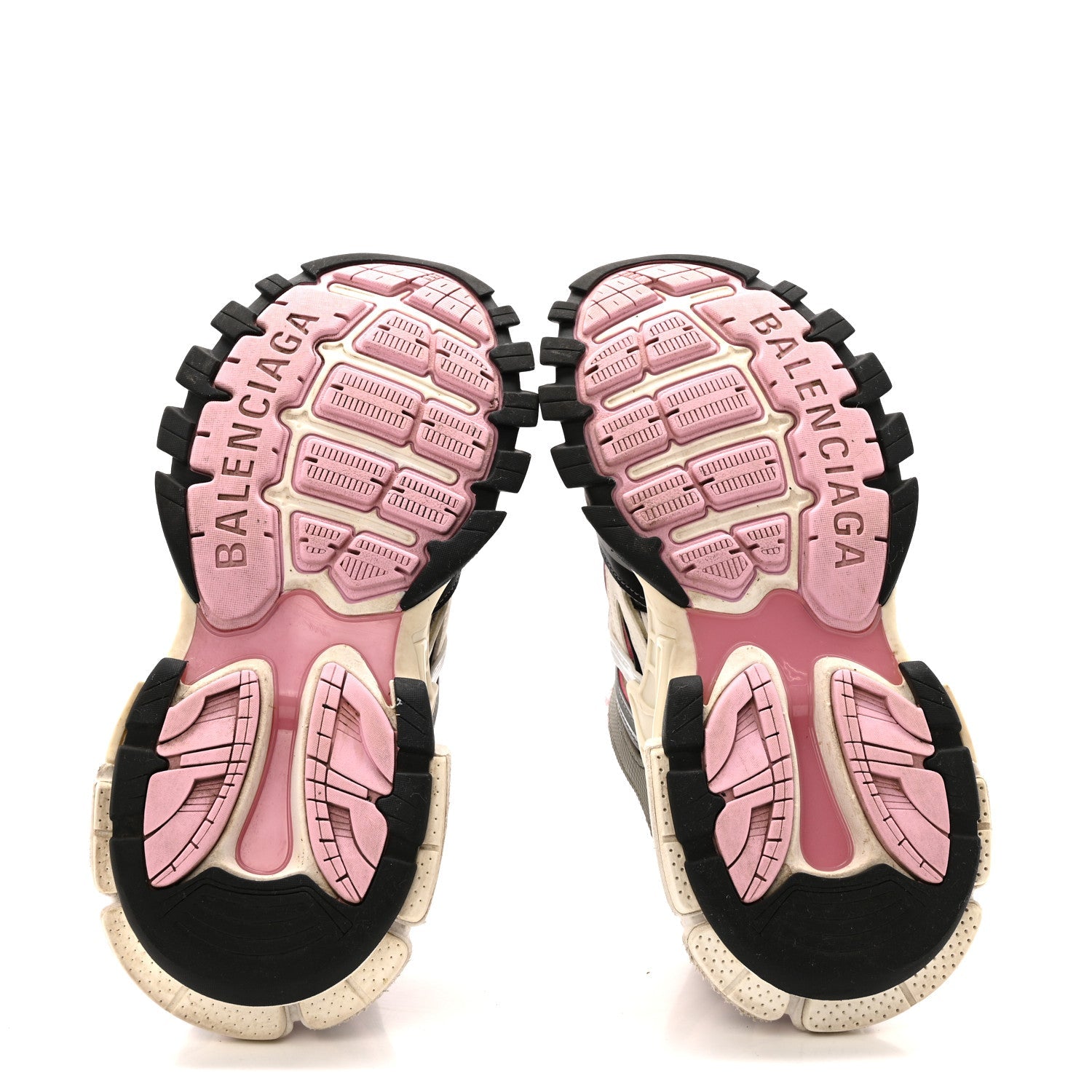 Balenciaga Mesh Nubuck Effect Fabric LED Womens Track Sneakers 38 Grey Pink Black