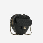 Chanel Large Heart Bag - Black Lambskin | Champagne Gold Hardware