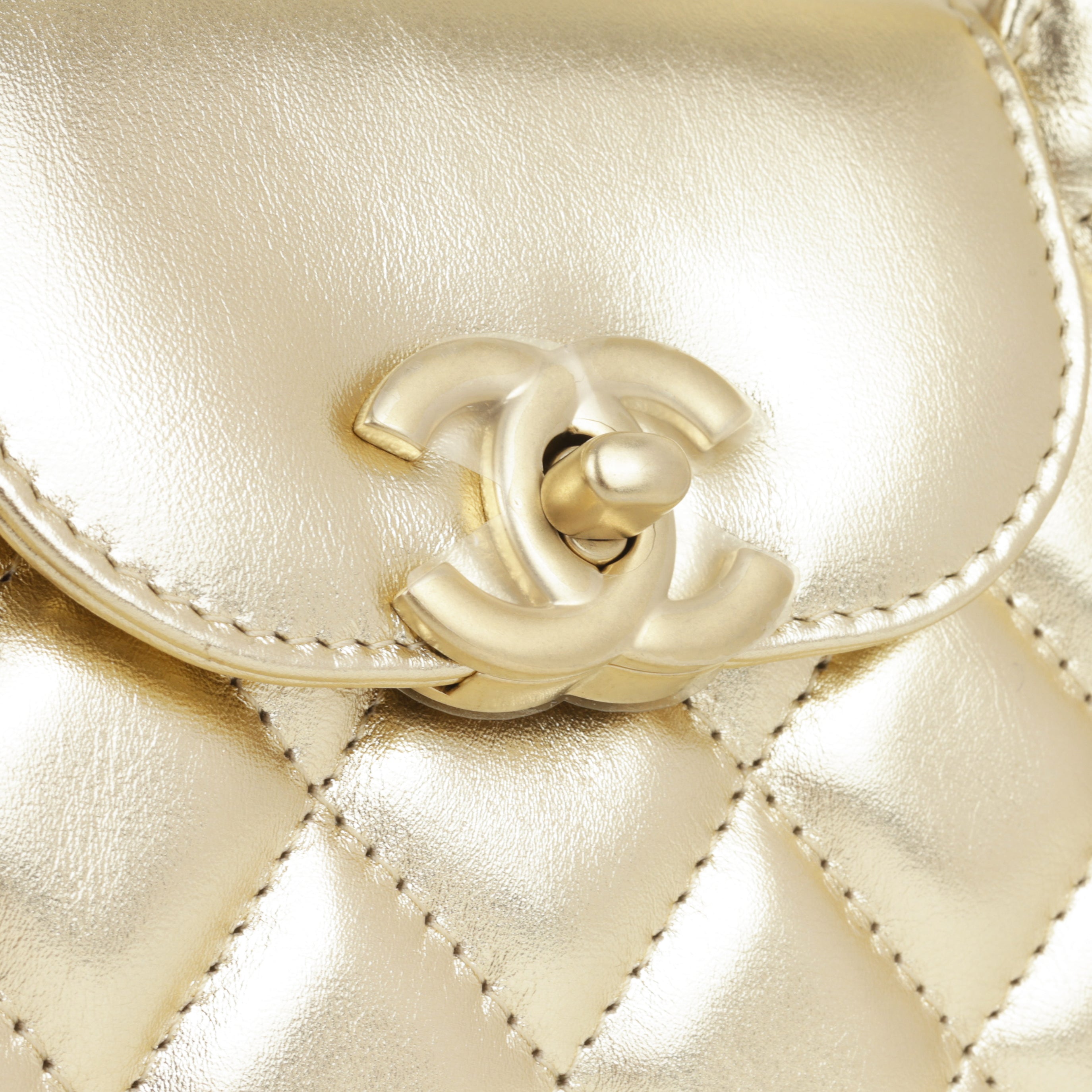 Chanel Small Kelly Re-Edition - Champagne Metallic Lambskin | Champagne Gold Hardware