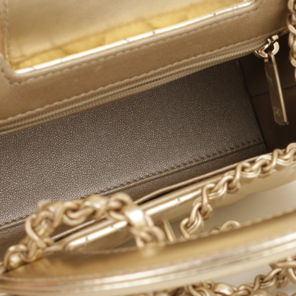 Chanel Small Kelly Re-Edition - Champagne Metallic Lambskin | Champagne Gold Hardware