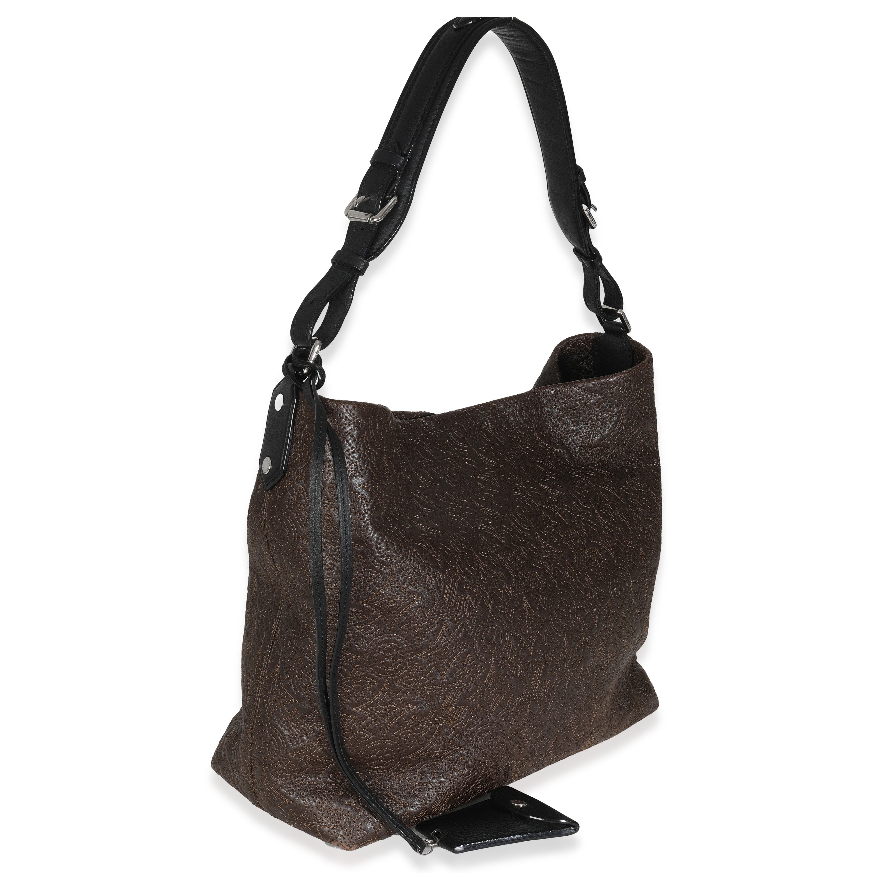 Louis Vuitton Olive Monogram Lambskin Antheia Hobo
