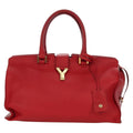 Saint Laurent Classic Y Cabas Leather Red Leather Handbag (Authentic Pre-Loved)