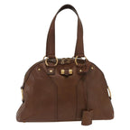 Saint Laurent Muse Dome Bag Leather Brown Leather Handbag (Authentic Pre-Loved)